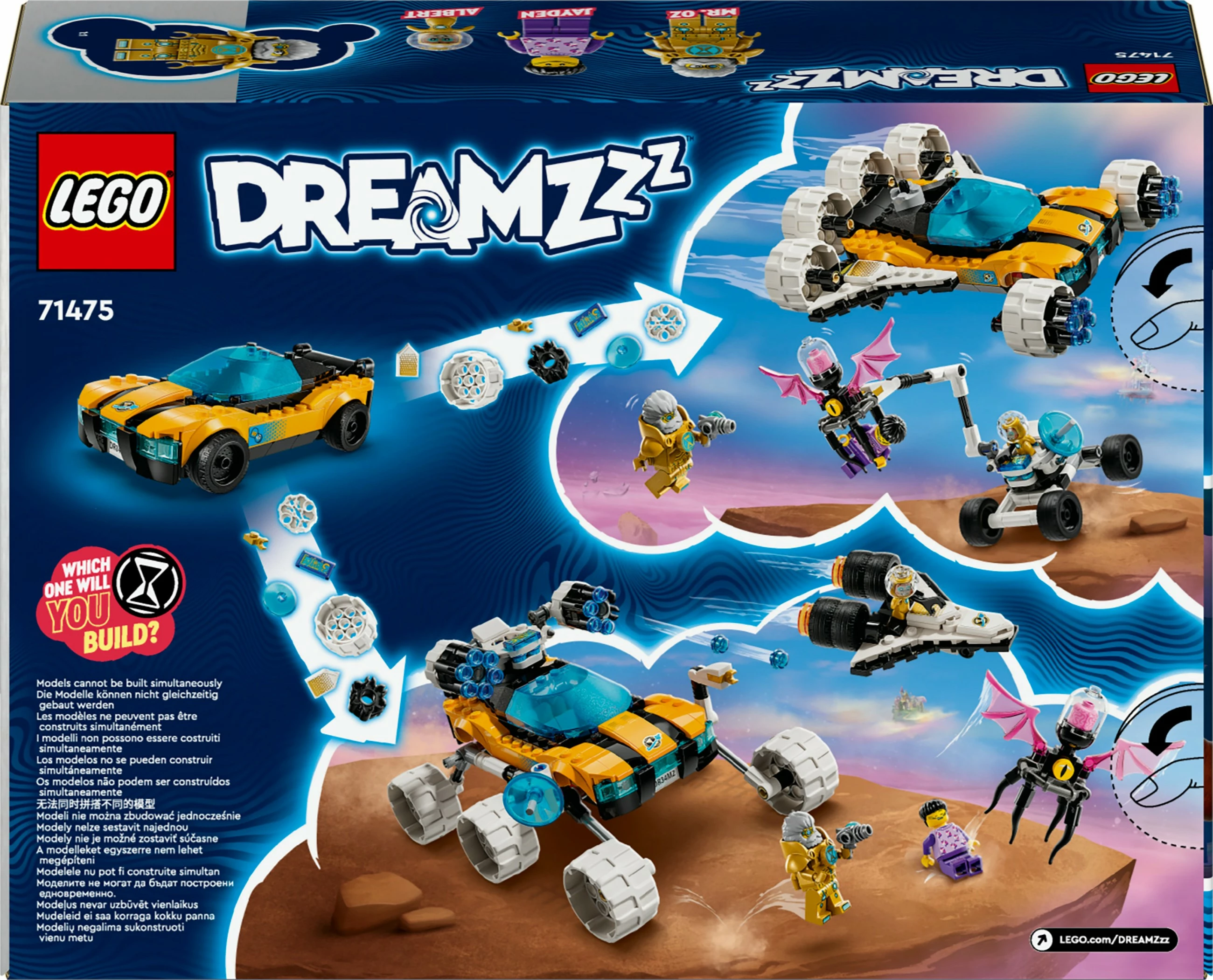 Set za sestavljanje LEGO DREAMZzz Mr. Oz Space Car, 350 delov, večbarven