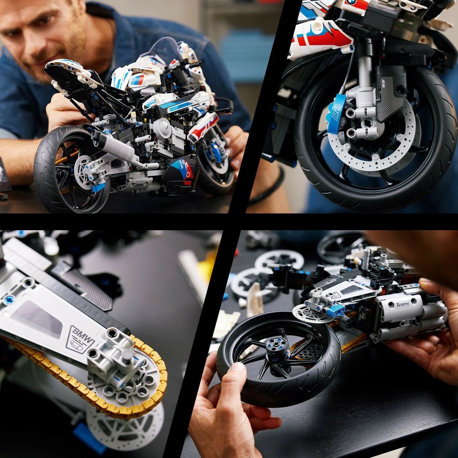 Model motorja v merilu 1:5 LEGO Technic BMW M 1000 RR, 1921 delov, večbarven