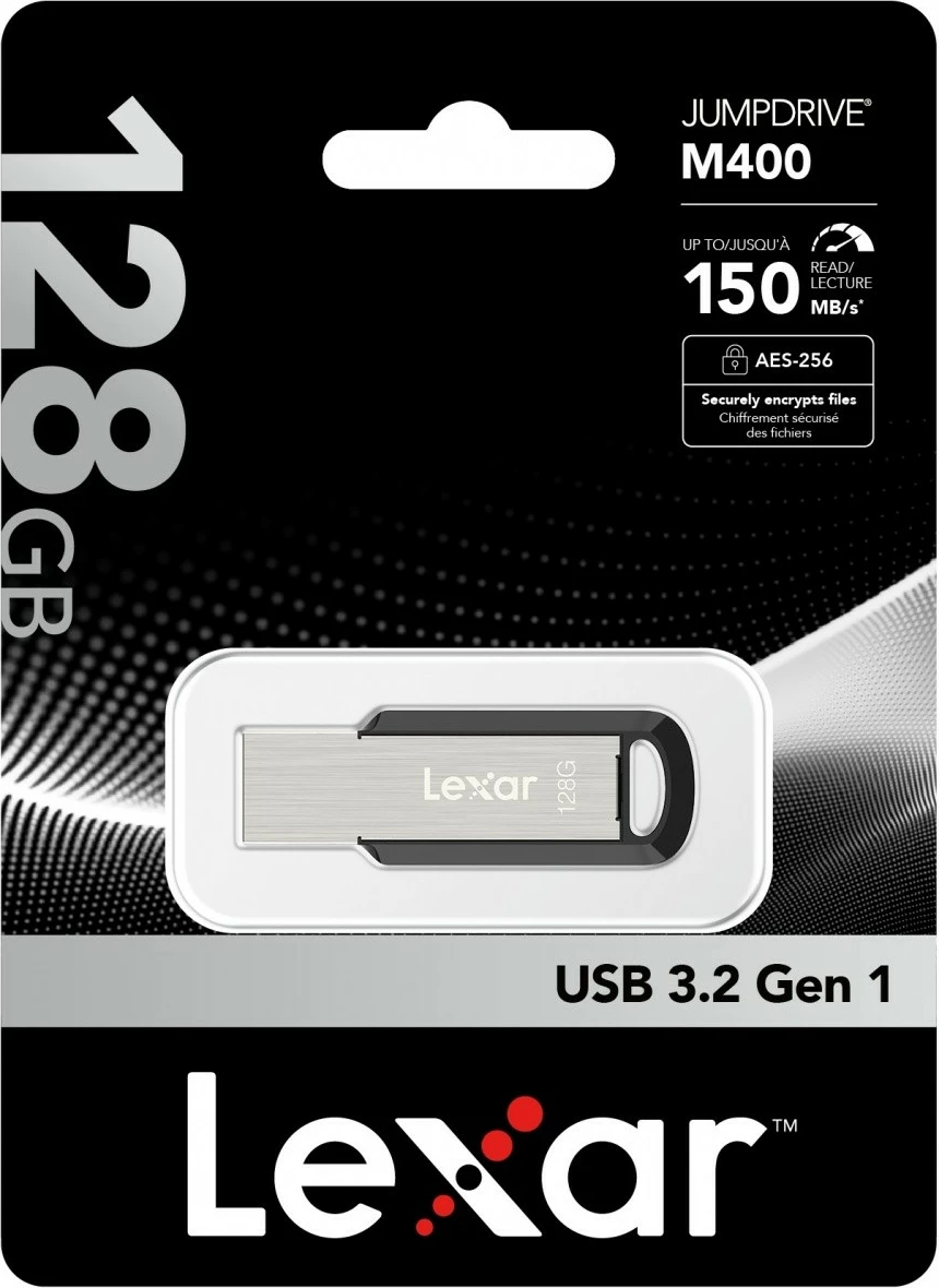USB ključ Lexar JumpDrive M400 128 GB, USB 3.0, črno/srebrn