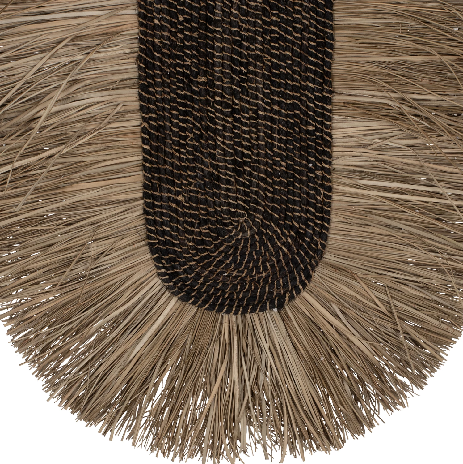 Ovalna stenska dekoracija iz trave in abaka vlaken v naravni barvi 60x5x90Hcm.FH7795