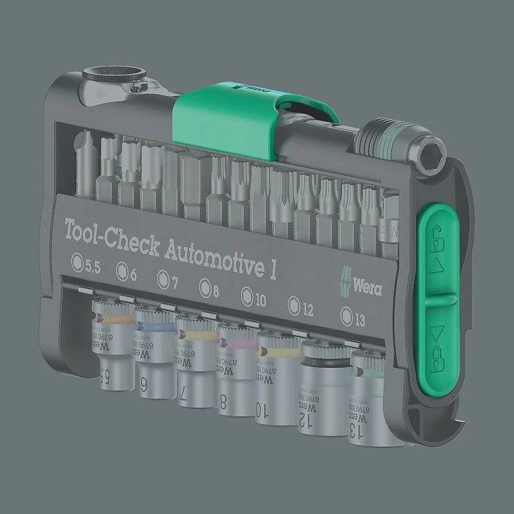 Kompleti orodja za avtomobilsko uporabo Wera Tool-Check Automotive 1, nosilna škatla, črna/zelena/nerjaveče jeklo