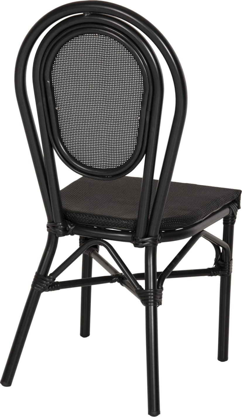 Aluminijasti stol bambus videz črn s tekstilom 45x57x88cm FH5052