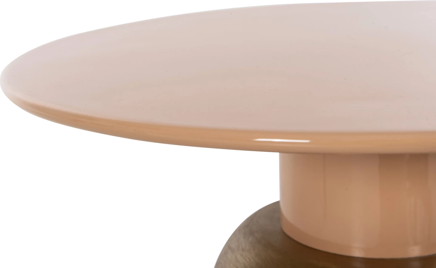 Pomožna miza PATNA FH4235.08 kovinska v topli roza (losos)-zlati barvi Φ40,5x43Hcm