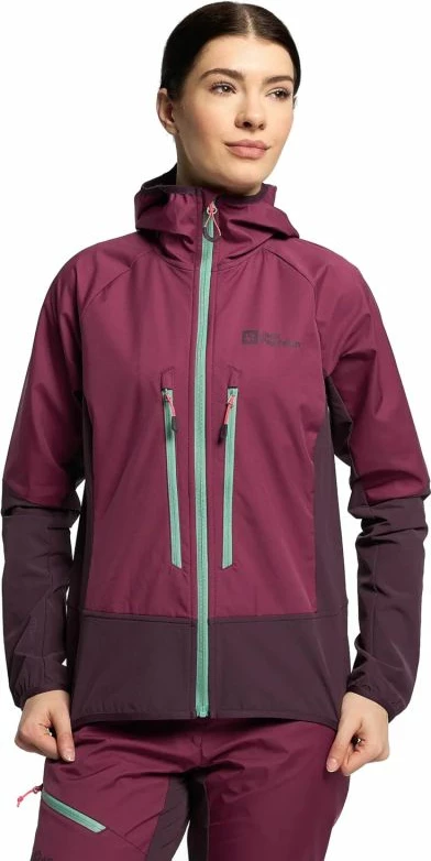 Jakna Alpspitze Hoody Jack Wolfskin, ženska, vijolična
