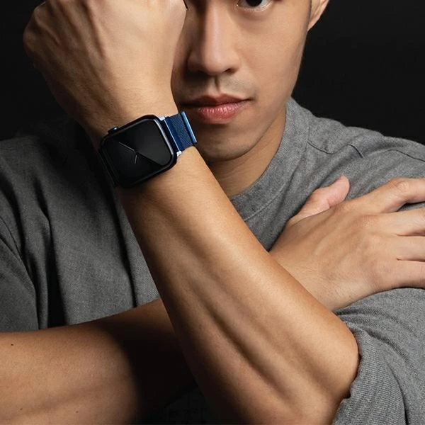 Jekleni pašček za Apple Watch UNIQ Dante, 42/44/45 mm, modra