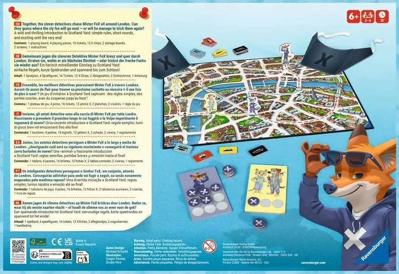 Družabna igra Scotland Yard Junior, Ravensburger, za otroke, 2–4 igralci, 15 min