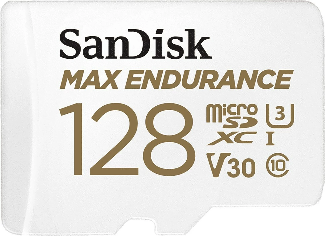 MicroSDXC kartica z visoko vzdržljivostjo SanDisk Max Endurance, 128 GB, bela