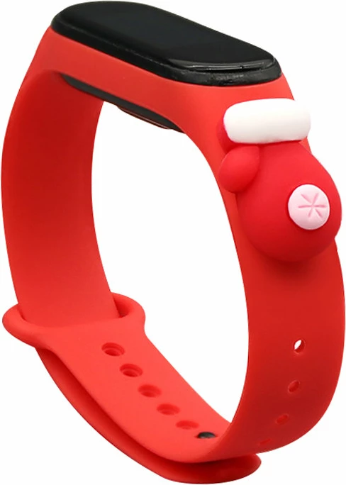 Silikonski pašček božičnega dizajna, rdeč, za Xiaomi Mi Band 3/4 Hurtel