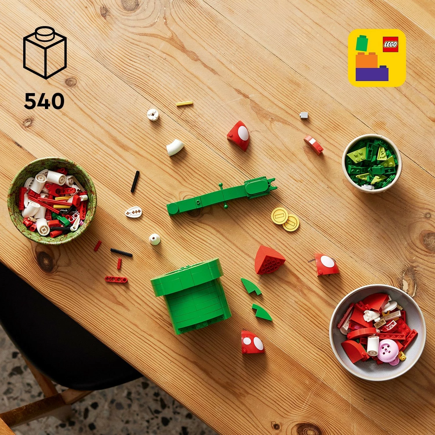 Model za razstavo Piranha Plant LEGO Super Mario, 540 kosov, večbarven
