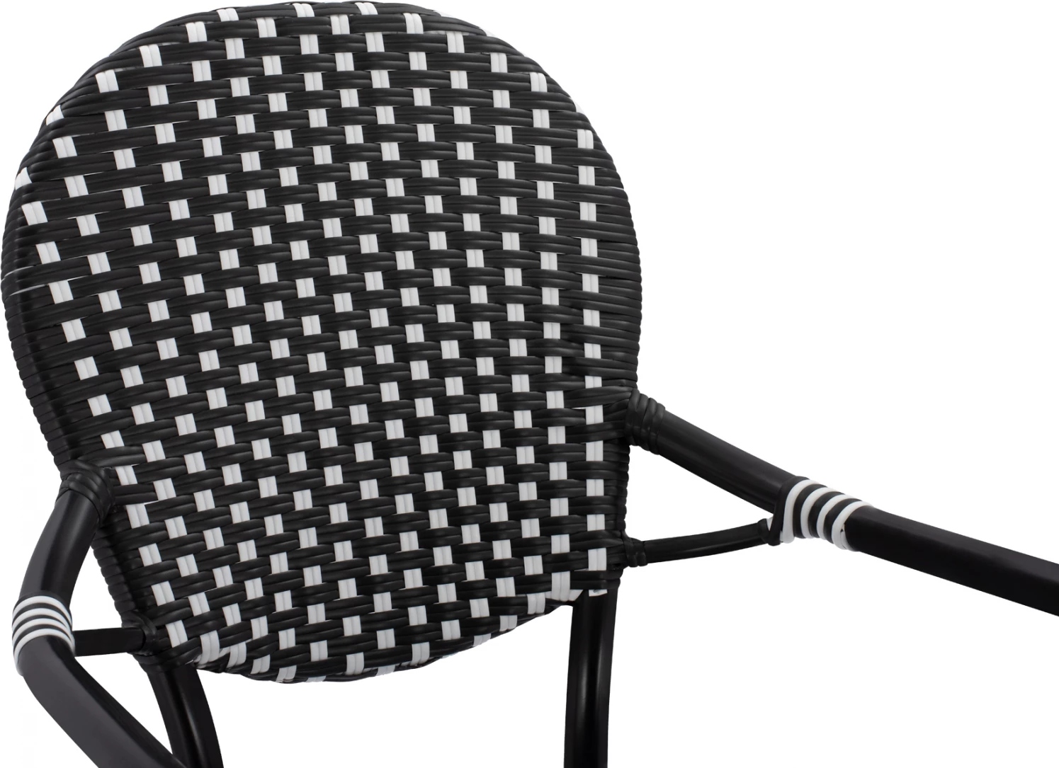 Aluminijasti naslanjač videza bambusa s črno-belim pletenjem FH5793.02 56X63X96Y cm