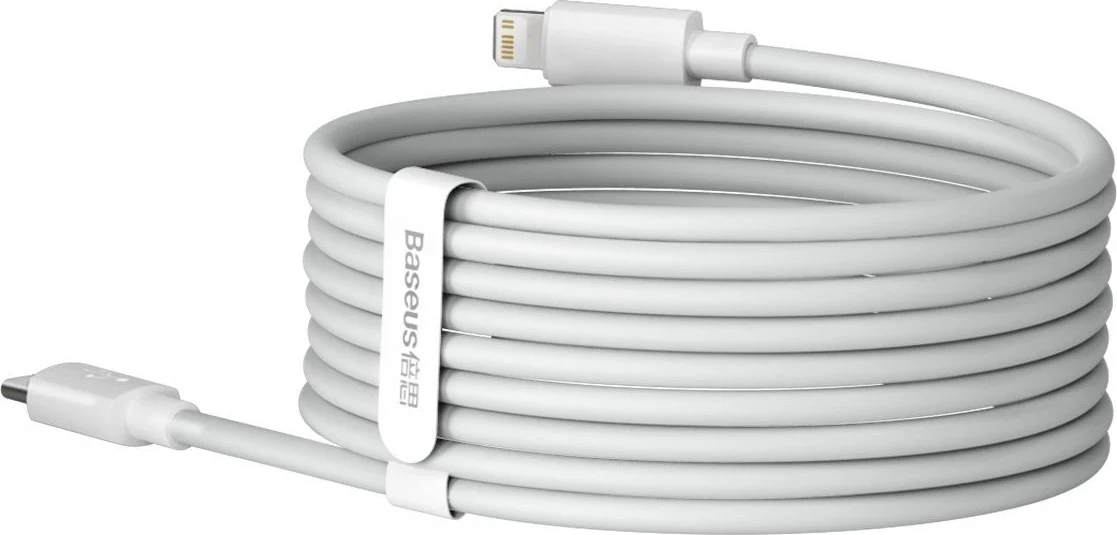 Kabel USB-C na Lightning, PD, 20 W, 1,5 m, bel — Baseus Simple Wisdom, 2 kosa