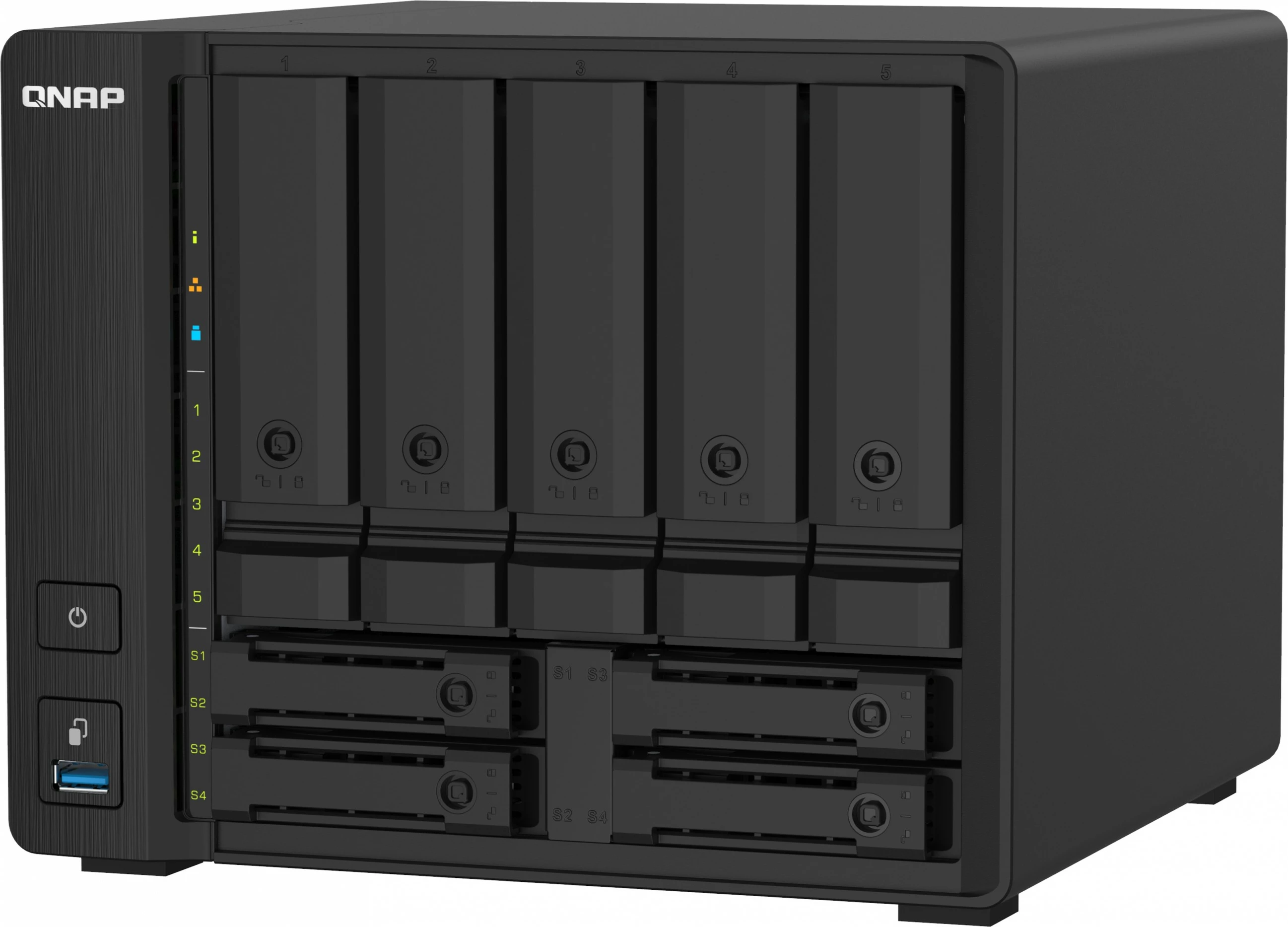 NAS z 9 mesti za diske QNAP TS-932PX-4G, 4GB RAM, 2x10GbE, 2x2.5GbE, črn