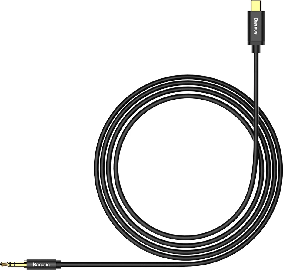 Avdio kabel USB Type-C na 3,5 mm Baseus CAM01-01, 1,2 m, črn