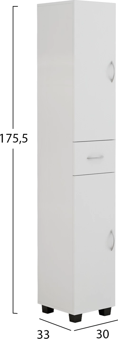 Večnamenska kolona omara ADEMIA iz melamina bela 30x33x175,5H cm