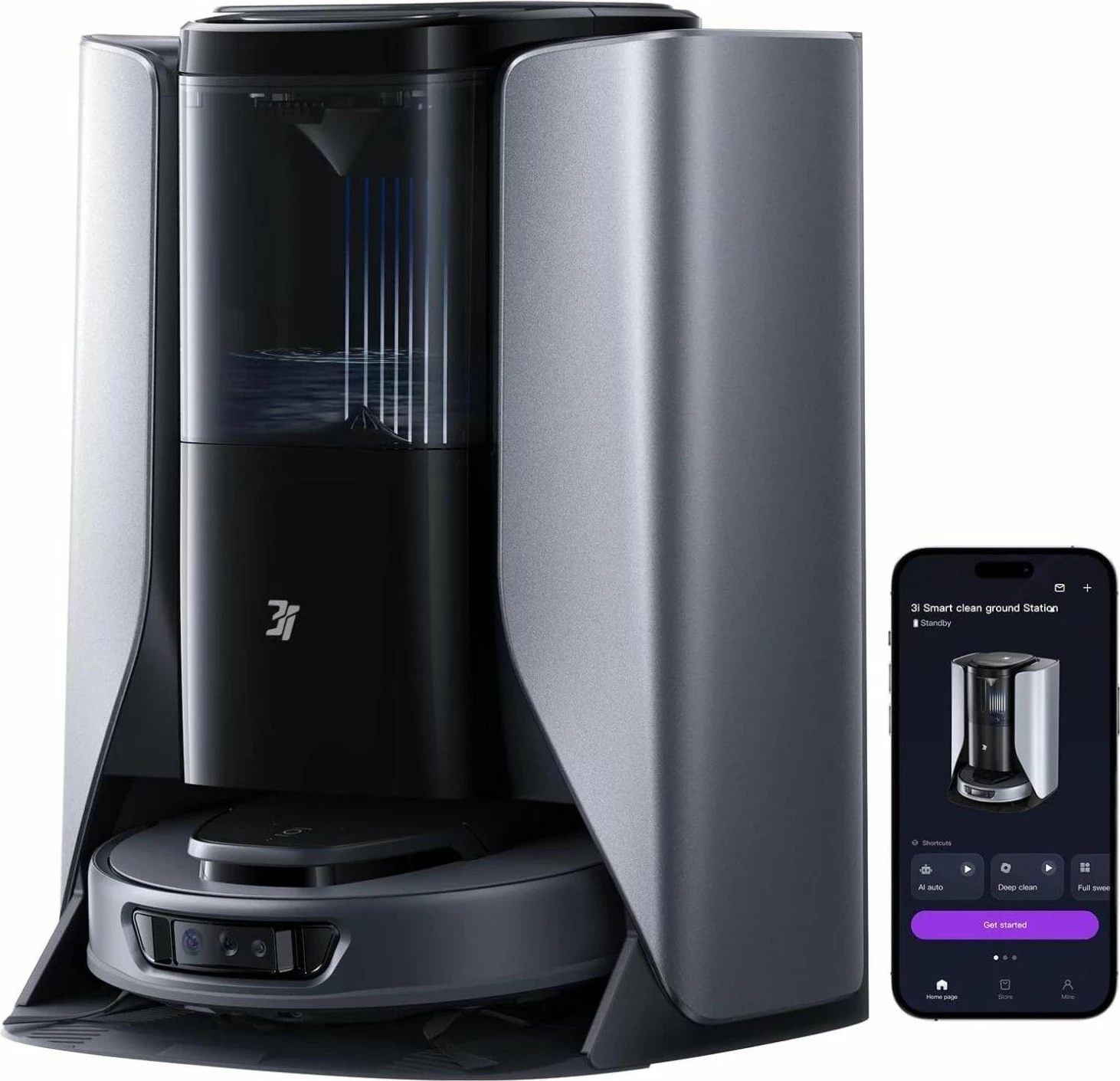 Robotski sesalnik in čistilec 3i S10 Ultra, 13000 Pa, LiDAR, 180 min, siv