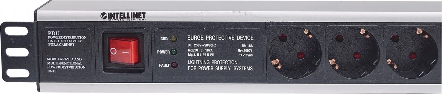 PDU za razdeljevanje energije Intellinet, 19'', 1.5U, 3 m