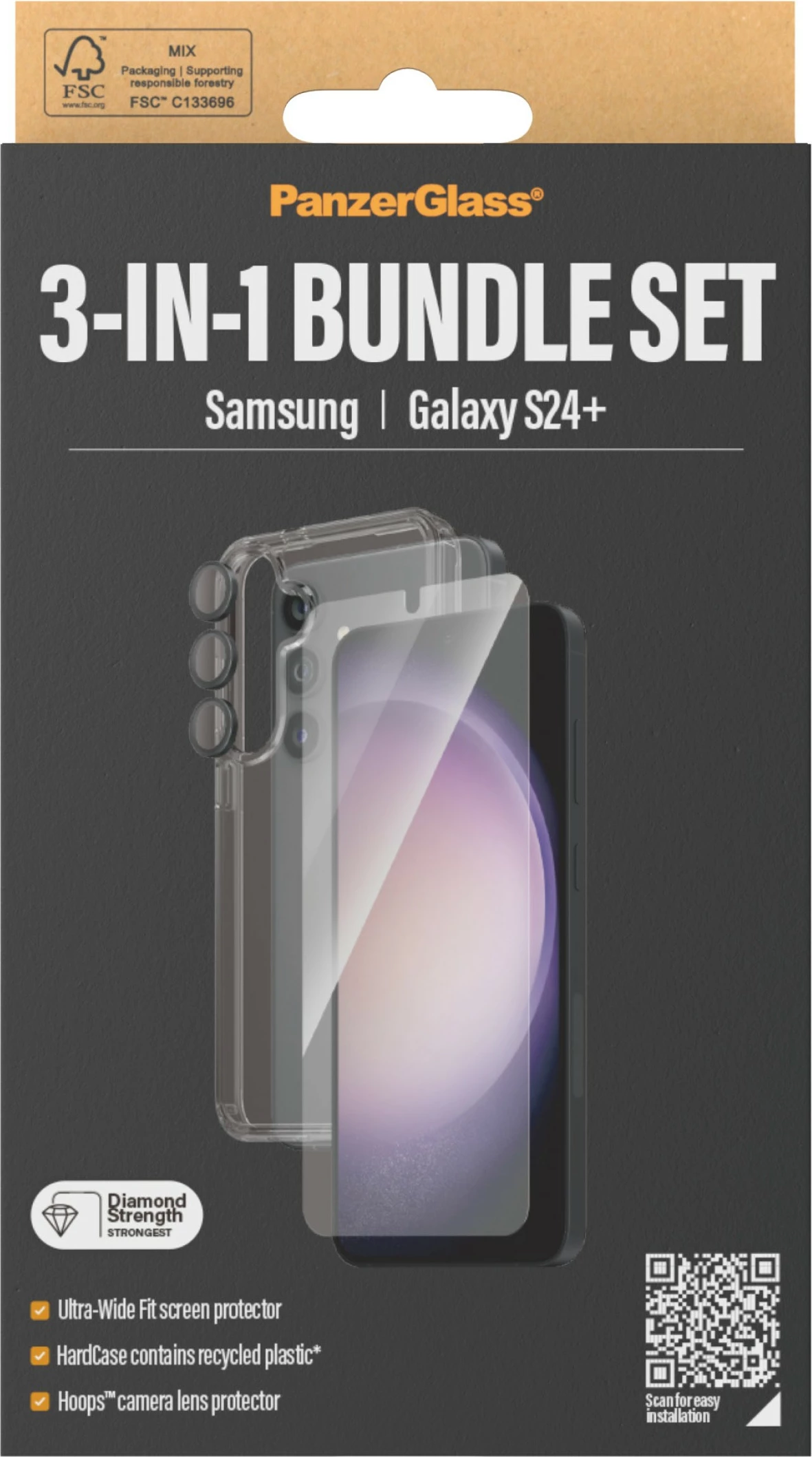 Prozoren ovitek PanzerGlass 3-v-1 za Samsung Galaxy S24 Plus