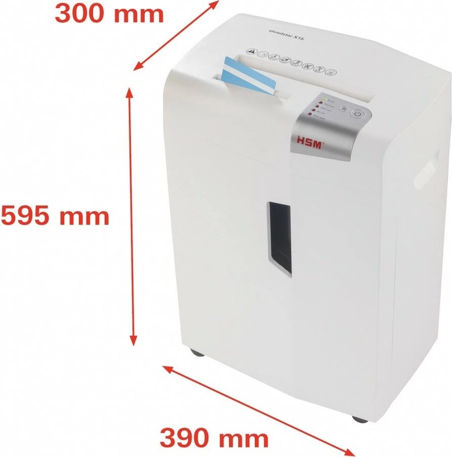 Uničevalec dokumentov HSM shredstar X15, 26 L, prečni rez 4x37 mm, bel