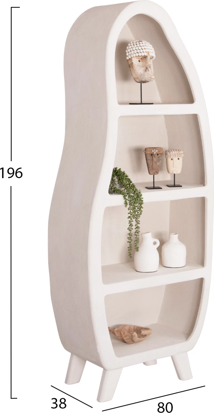 Polica regal serije Santorini FH18067 MDF v barvi off-white 80x38x196H cm