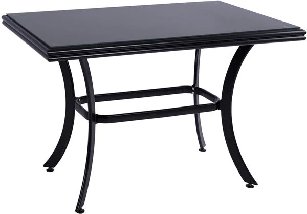 Aluminijasta jedilna miza JAXEN FH5533.02 črna s kaljenim steklenim vrhom in tekstilenom 120x70x78Hcm