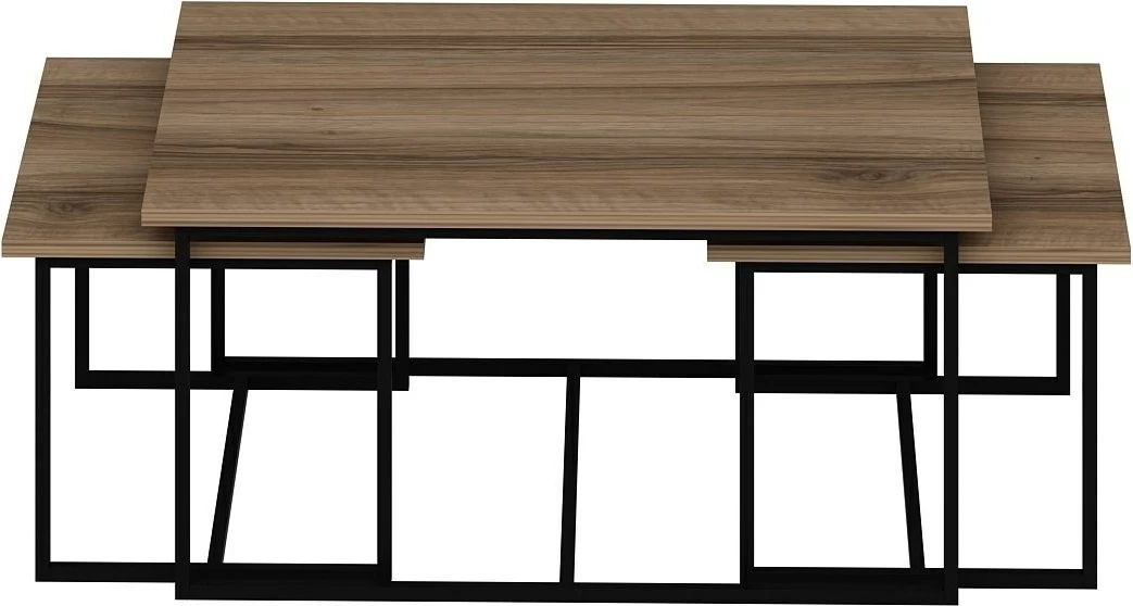 Set prekrivajočih miz Levada, Hanah Home, rjave barve, 3 kosi