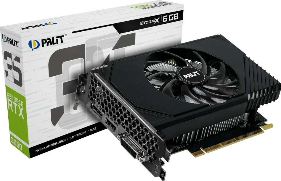 Grafična kartica Palit GeForce RTX 3050 StormX, 6 GB, GDDR6, PCI Express 4.0, črna
