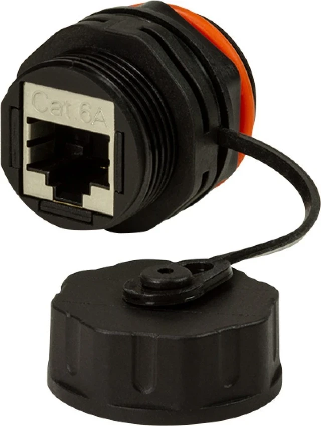 Zaščiten vtič RJ45 Cat6a Techly 363548, IP68, črn