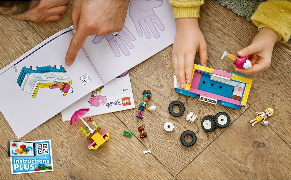 Set za sestavljanje z avtodomom za sladoled LEGO Friends 41715, 84 kosi, večbarven