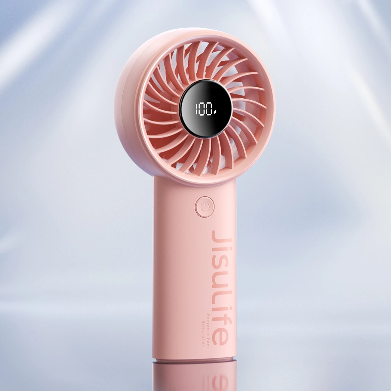 Prenosni ventilator Jisulife Life4, 5000 mAh, USB-C, rožnat