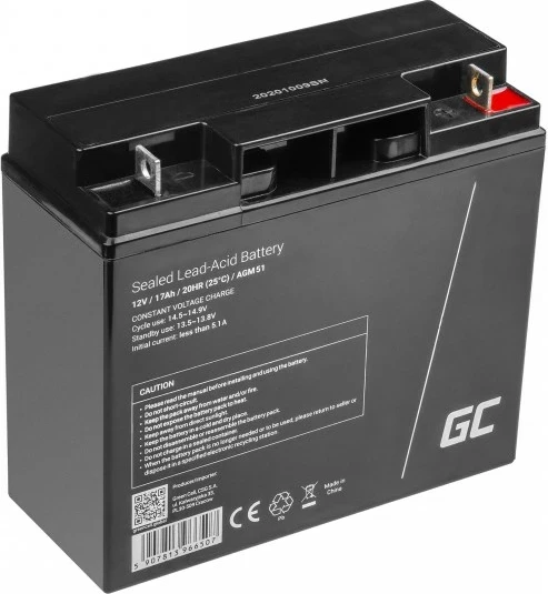 Baterija Green Cell AGM51, 17 Ah, 12 V, črna