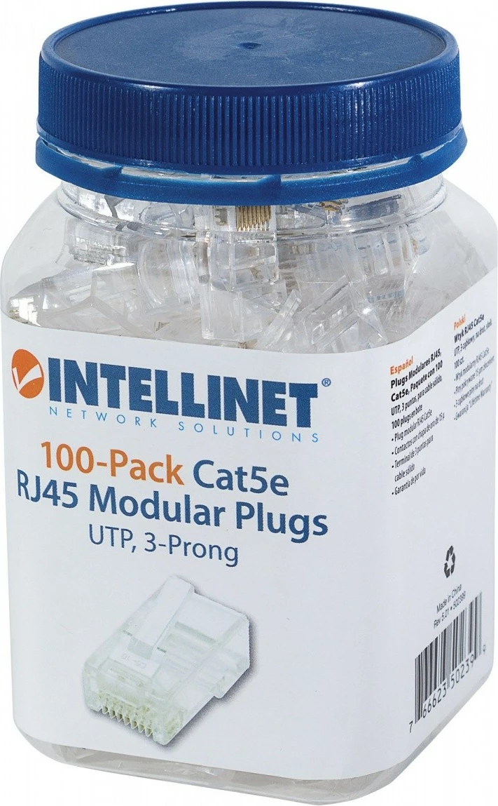 Plugi RJ45 Cat5e, Intellinet, set 100 kosov