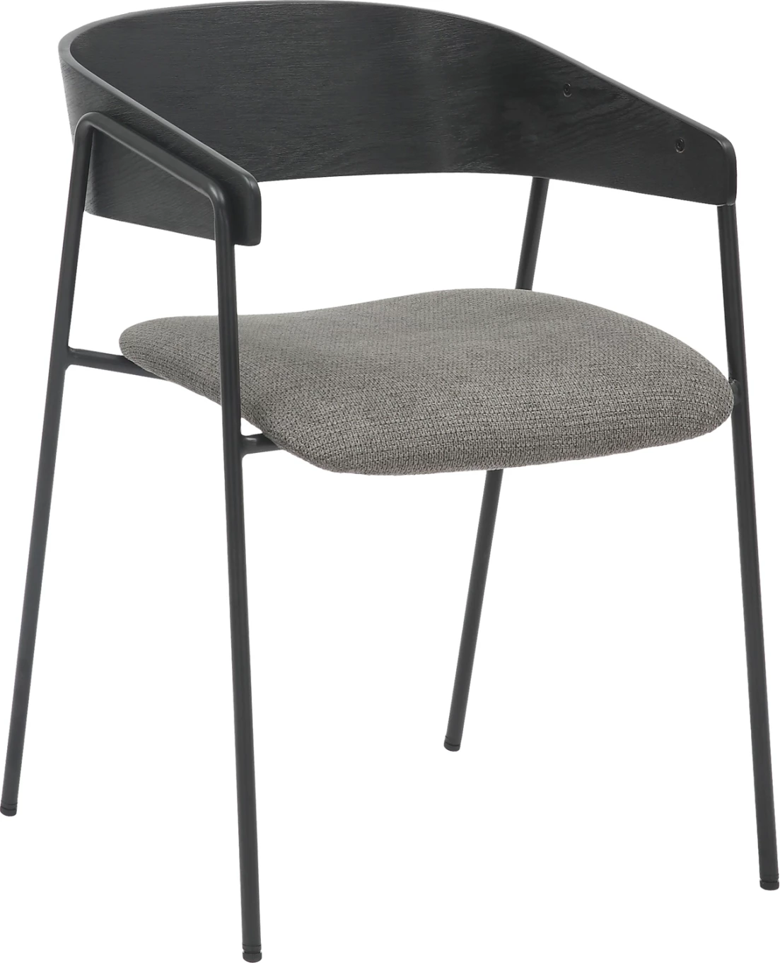 Jedilni stol KORIN FH9975.02 kovina in vezana plošča v črno-sivi tkanini 54x51x72,5H cm, set 2 kosov