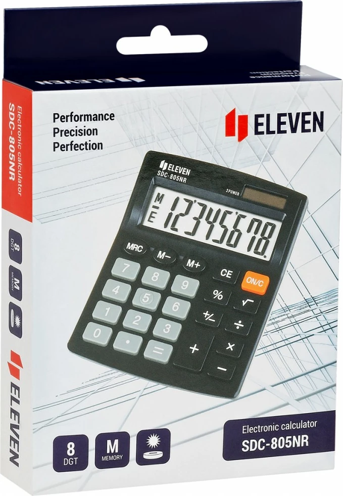 Kalkulator za pisarno ELEVEN SDC805NR, 8 mest, črn