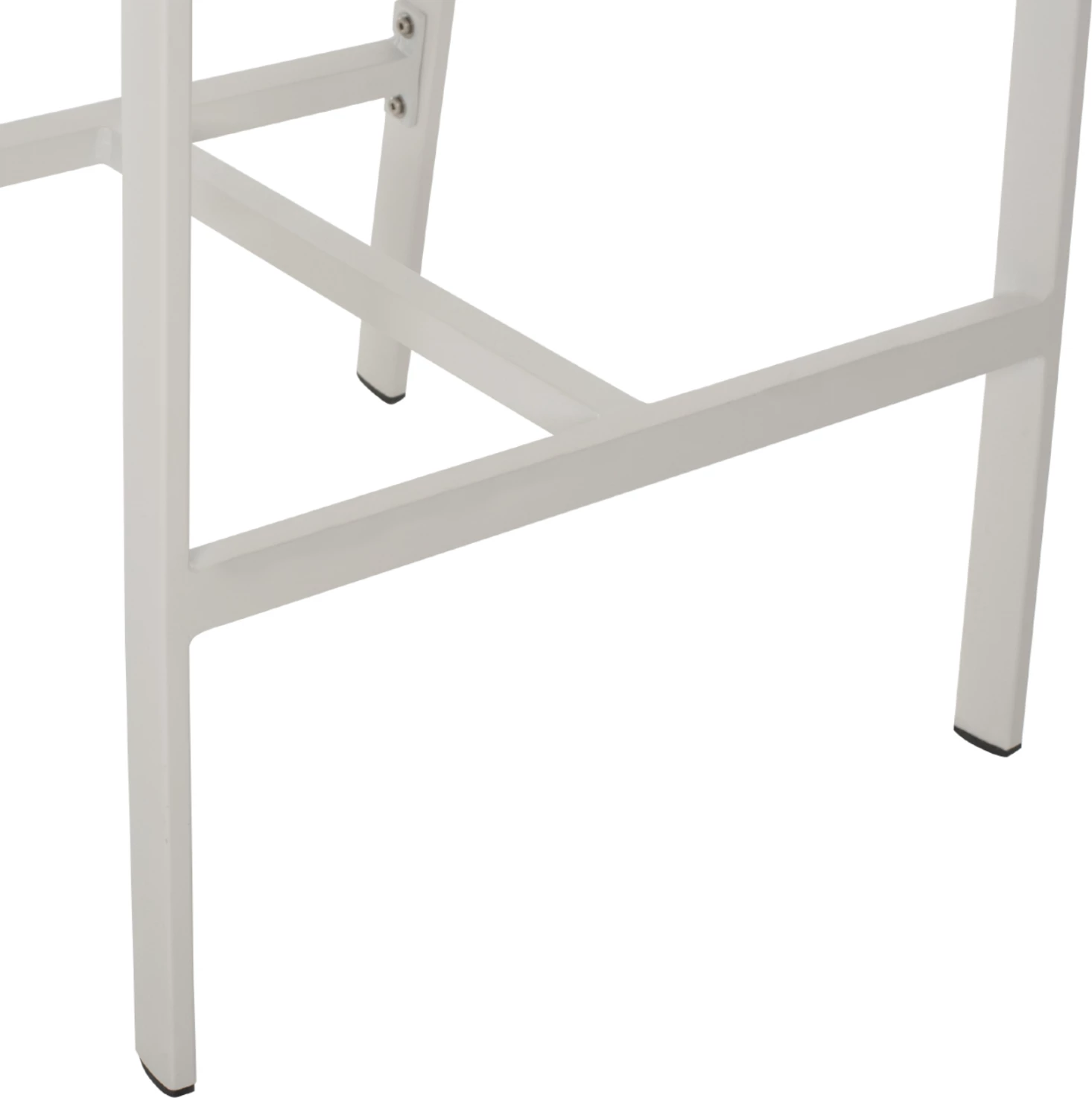 Barski stol iz aluminija z nasloni v beli barvi iz tekstilena in PE ratana 56x58x105H cm FH5892.22