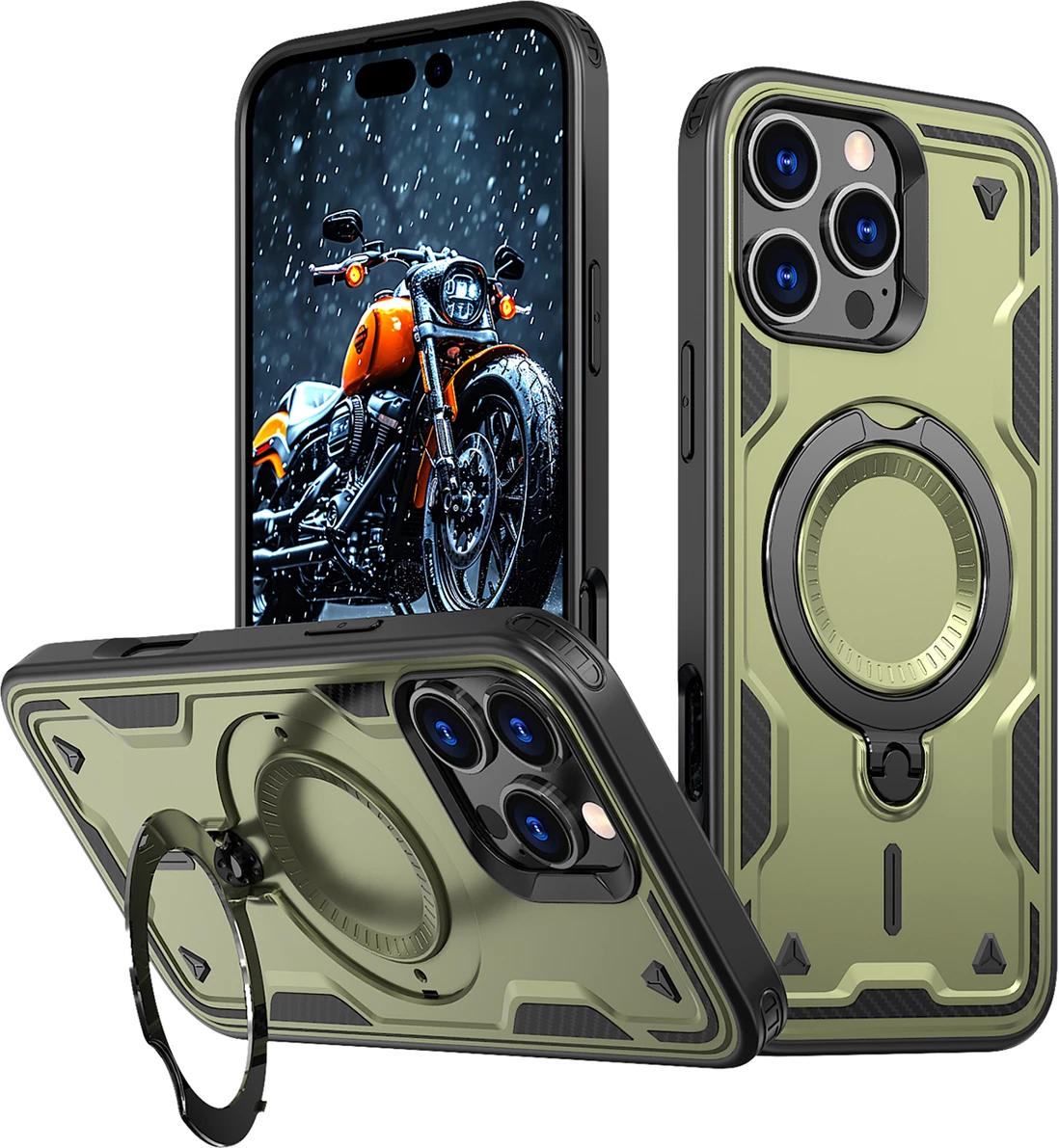 Ovitek Hybrid Armor Trendy z MagSafe za iPhone 16 Pro Max, Hurtel, zelen