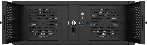 Strežniška ohišja Lanberg SC01-5204-12B, 4U, za 19", ATX/ITX/Micro ATX/SSI-CEB, 13 mest za diske, 5 ventilatorjev, črno/kovina