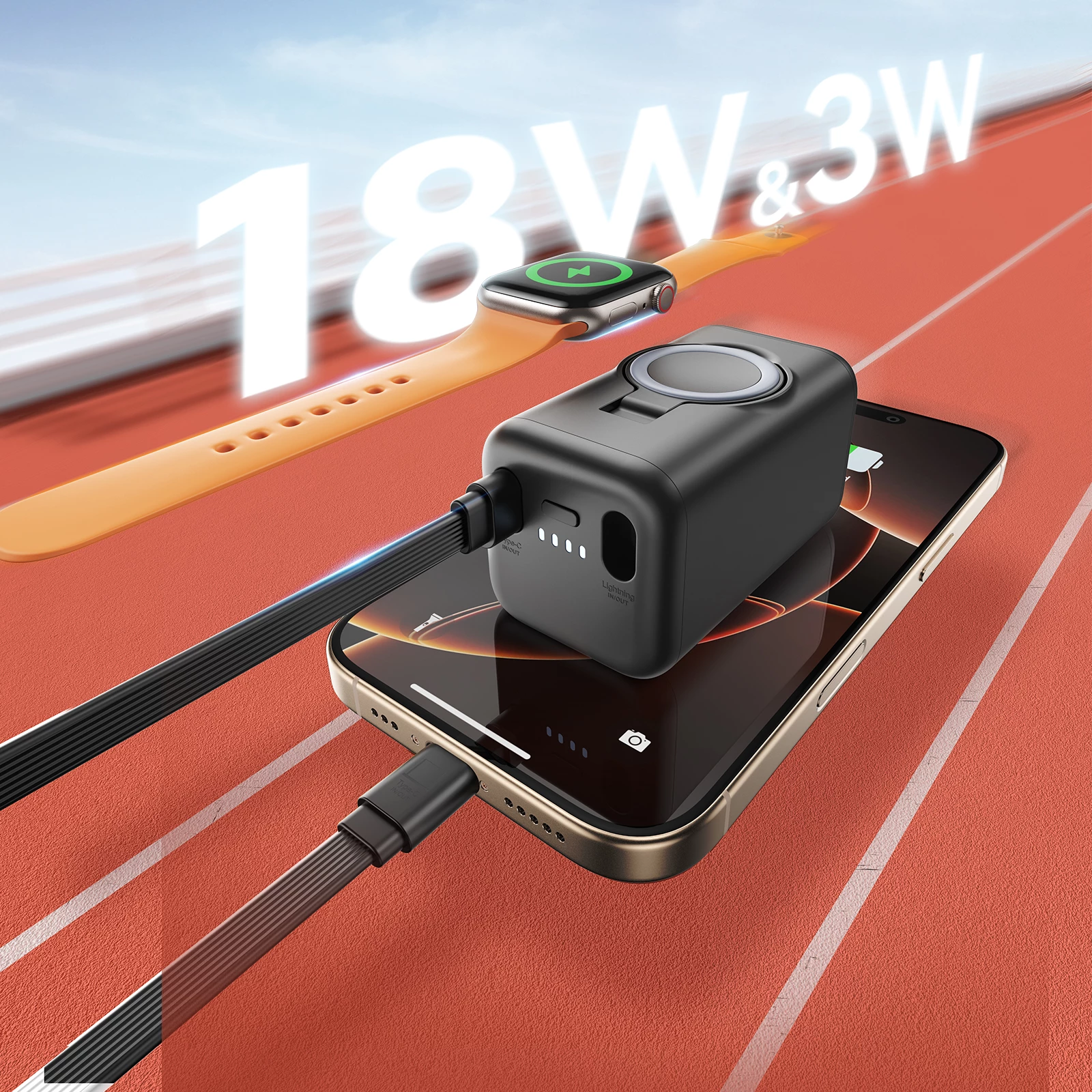 Polnilna baterija za smartwatch Joyroom JR-W13, 5000 mAh, črna