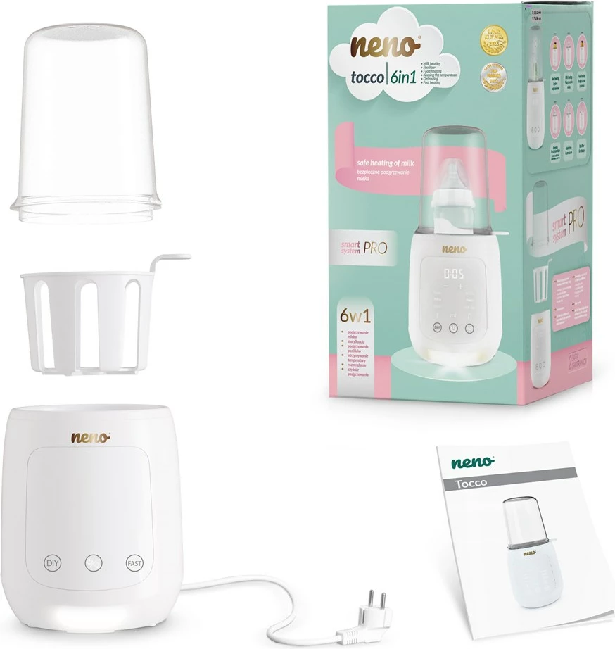 Sterilizator in grelec za stekleničke 6-v-1 neno Tocco, bel