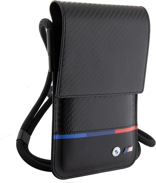 Torba denarnica BMW Carbon Tricolor Line, za telefon, črna