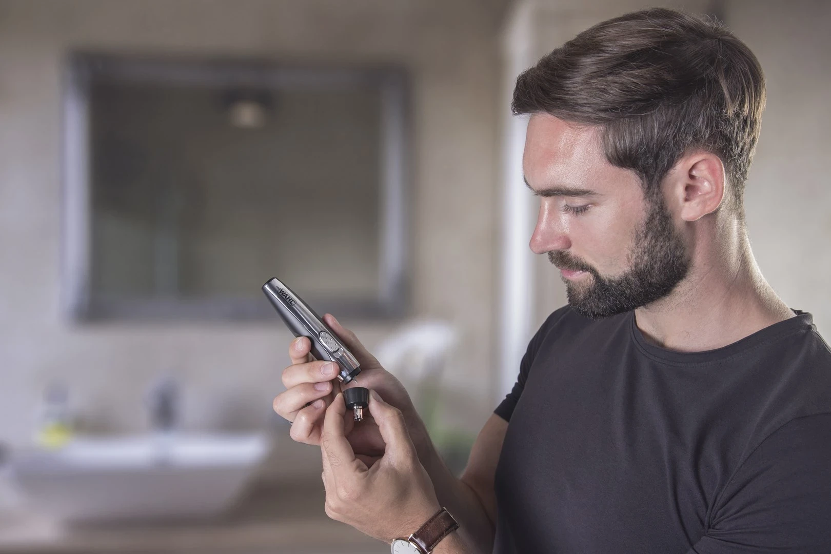 Potovalni set za nego Wahl Deluxe, inox, črn