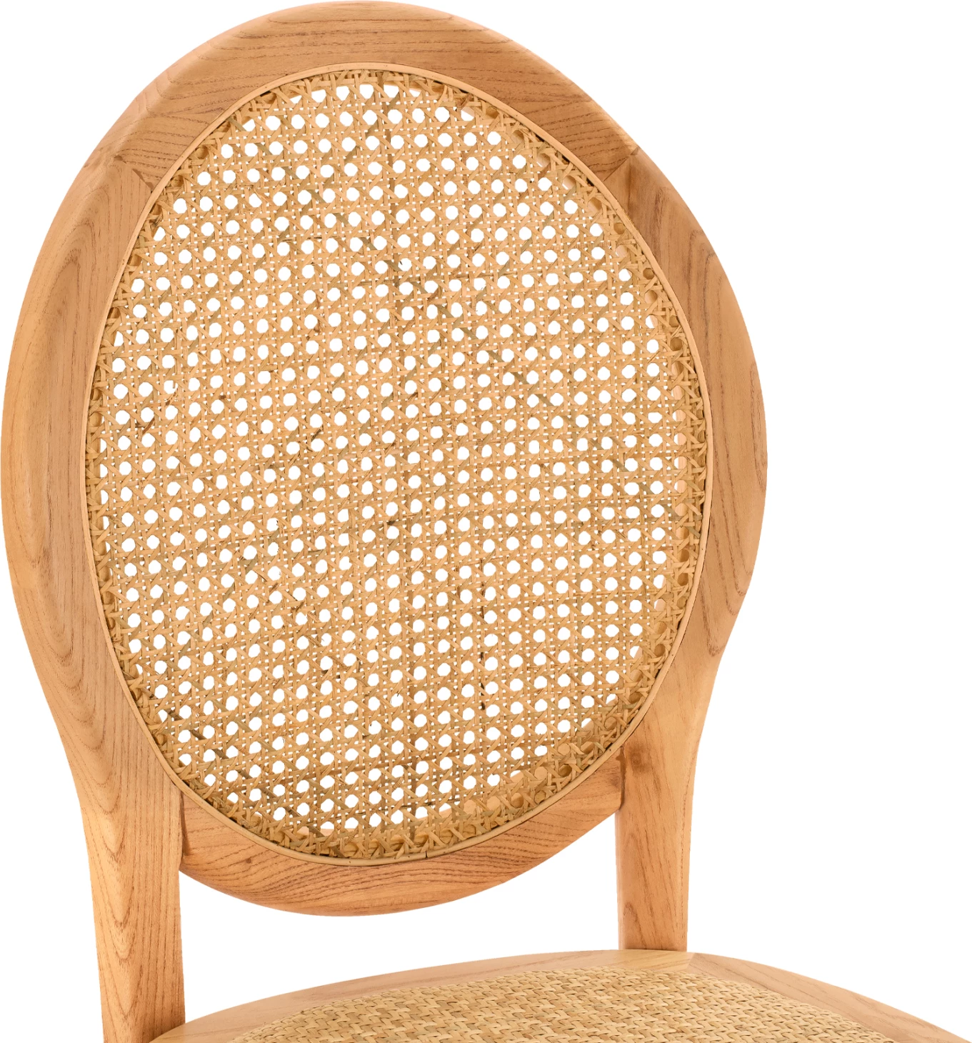 Leseni stol z ovalnim naslonom in ratanom v naravni barvi FH8745.01 45x50x97