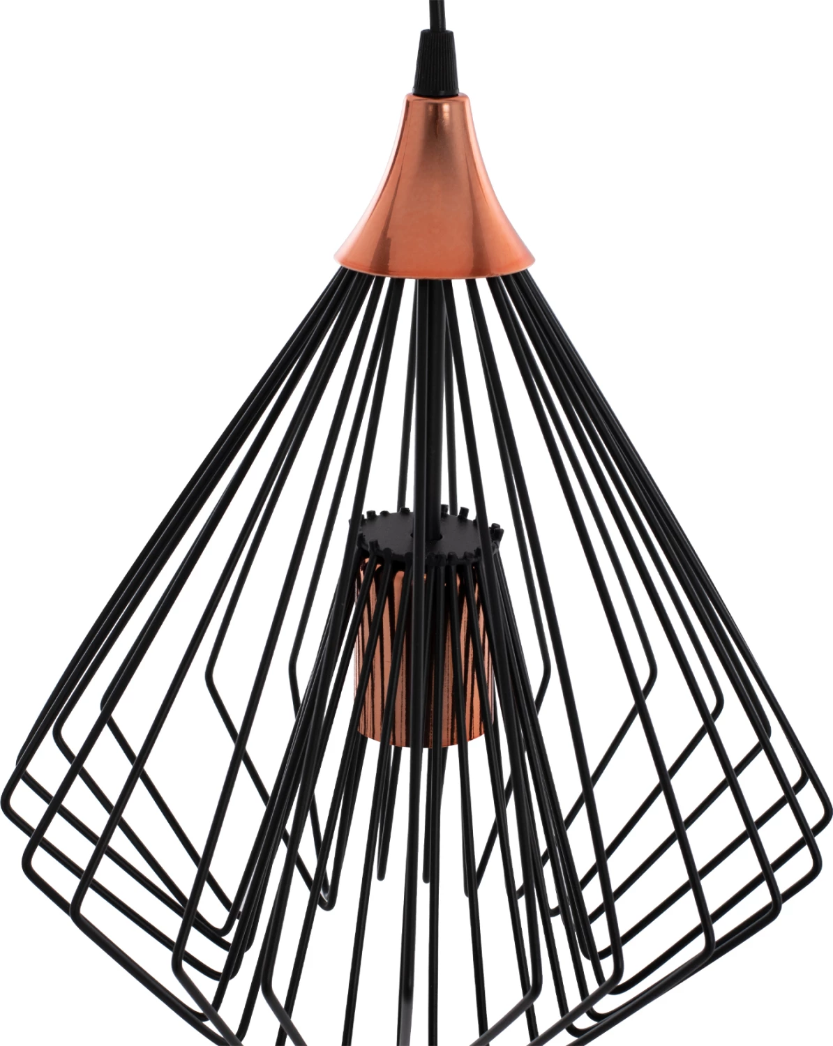 Stropna viseča svetilka iz črnih kovinskih palic v obliki diamanta Φ28x60Hcm.FH7683.01