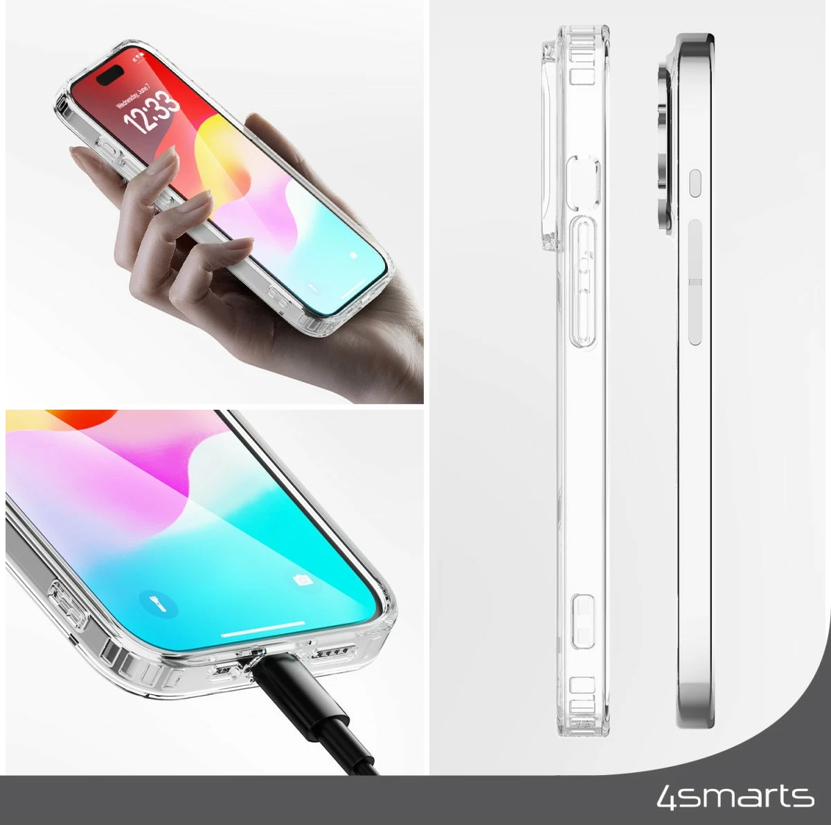 Prozorno ohišje za iPhone 15 Plus 4smarts 540606, 17 cm (6,7")