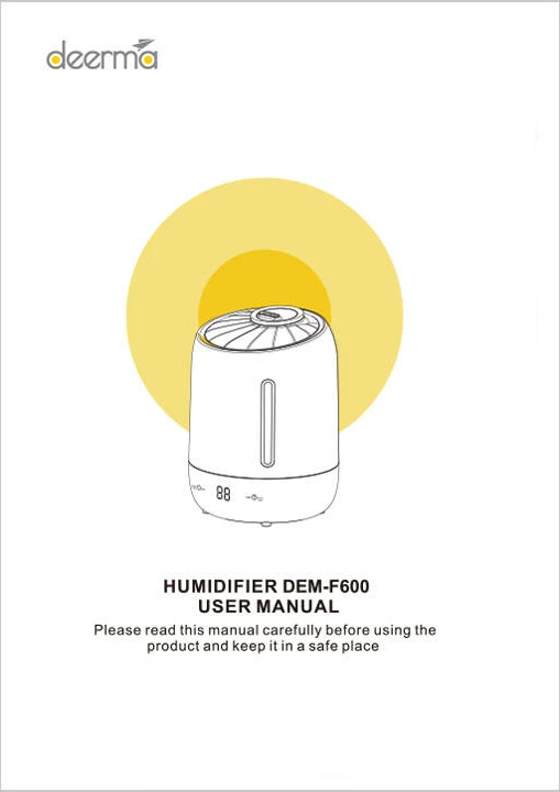 Ultrazvočni vlažilec Deerma F600, 5 L, bel, z aromaterapijo