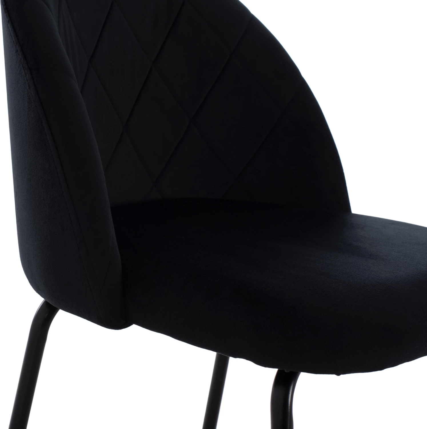 Srednje visoki stolček ODED s kovinskimi nogami in črnim žametom 45x53x98 cm, set 2 kosov