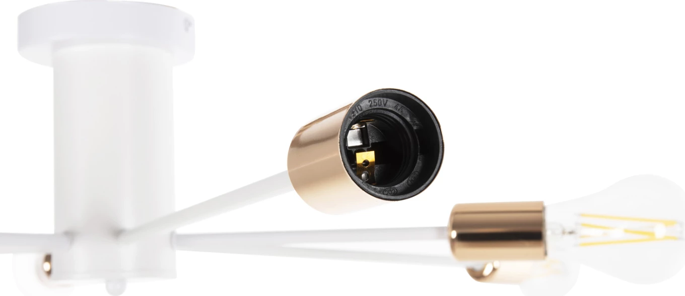 Stropna viseča svetilka s 6 svetili FH4123 bela kovina 77x77x18H cm