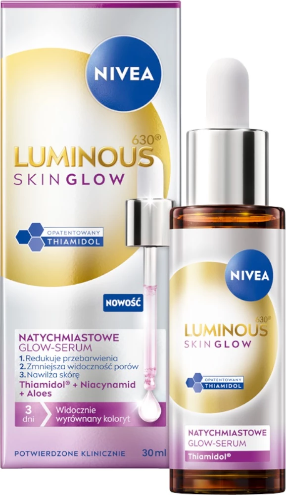 Serum za obraz za takojšen sijaj Nivea Luminous630 Skin Glow, 30 ml