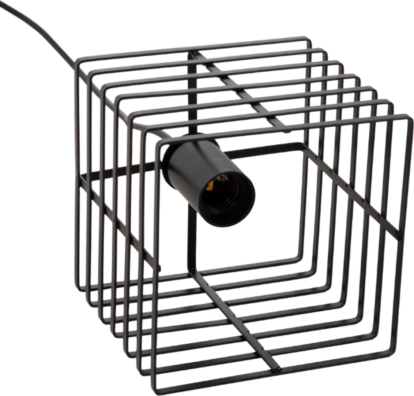 Stropna viseča svetilka FH4131 črna kovinska kapica 16x16x124H cm