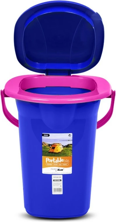 Prenosen WC GreenBlue GB320BR, navy modra/roza