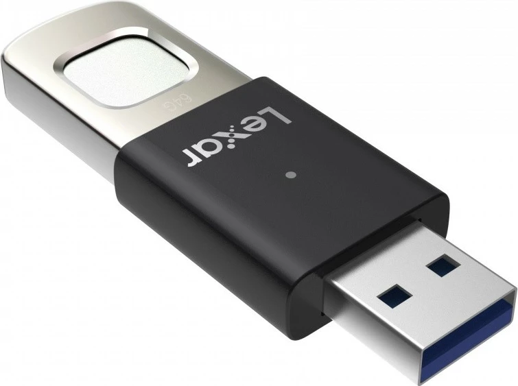 USB ključ z bralcem prstnih odtisov, 64 GB — Lexar F35pro, USB 3.2 Gen1, črn/kovinski